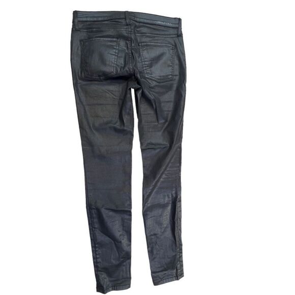 Current/Elliot Jeans Womens Mid Rise The Ankle Skinny Pants Black Coated Size 28 - Picture 2 of 8